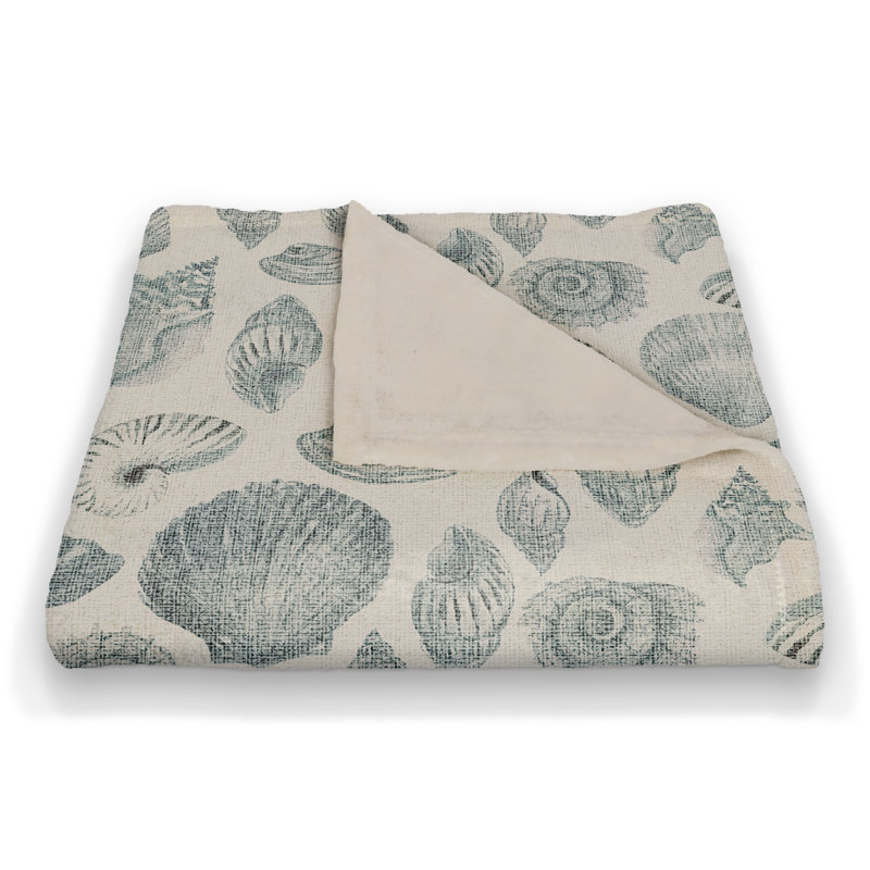 Hand Woven Throw Blanket, Blue/White