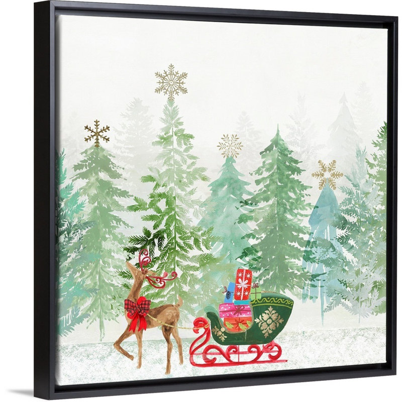 Holiday Greetings - reproduction d'art sur toile, H 26 po x l 26 po x P 1,75 po, Cadre noir