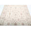 Tapis turc beige noué à la main 5,7 x 7,6 pi de style Oushak avec motif floral intégral, 100% laine