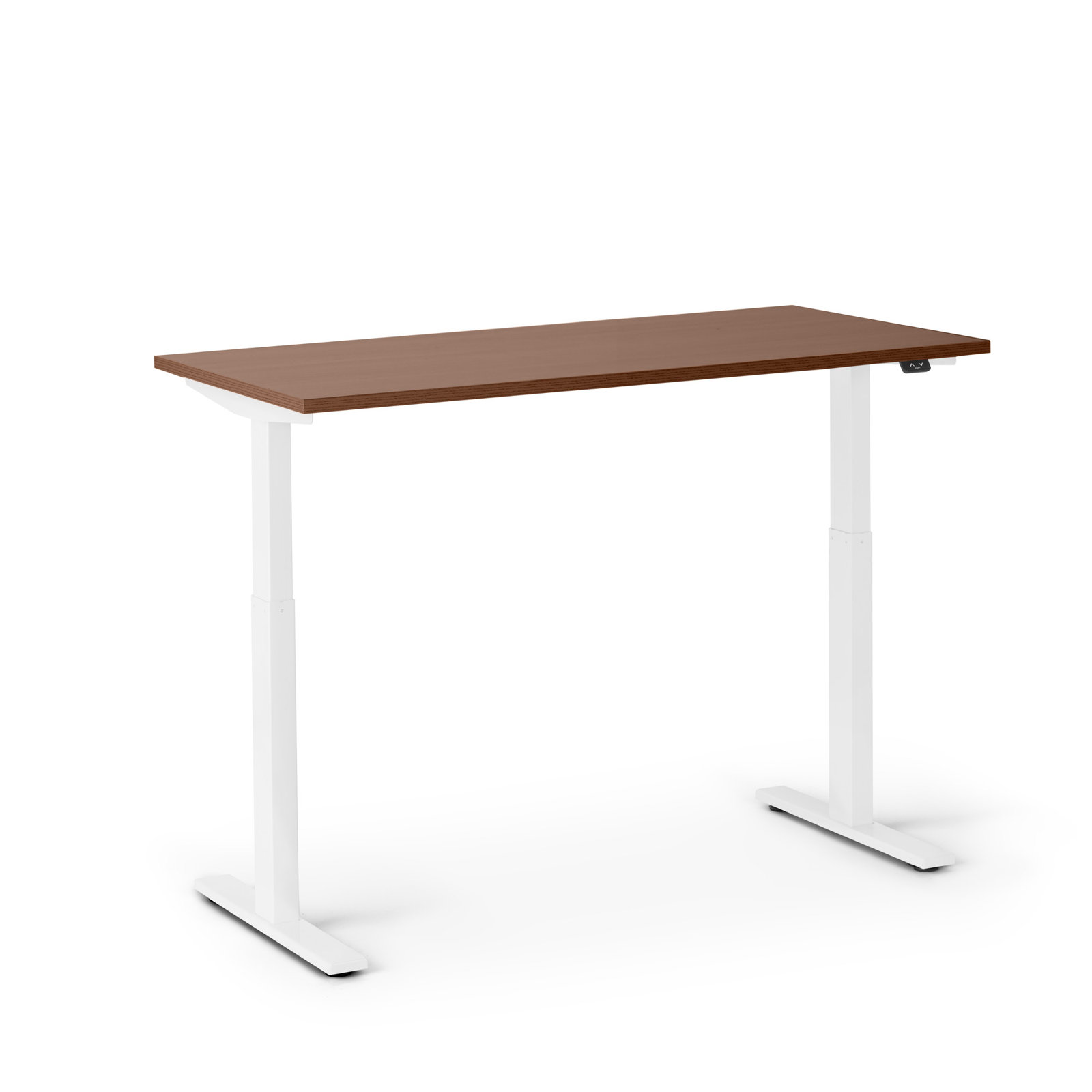 Series L 2S Adj Ht Sgl Desk, Walnut/White, 48" H x 27" W x 57" D