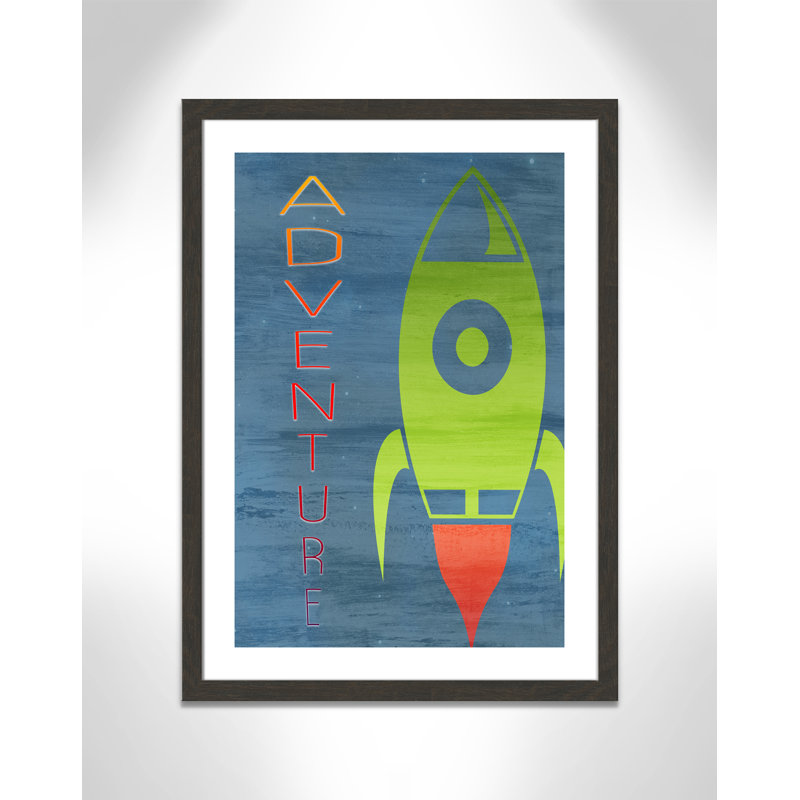 Space Explore 2, impression sur papier, H 34,5 po x l 24,5 po x P 0,6 po, Encadré plat à grain de bois noir