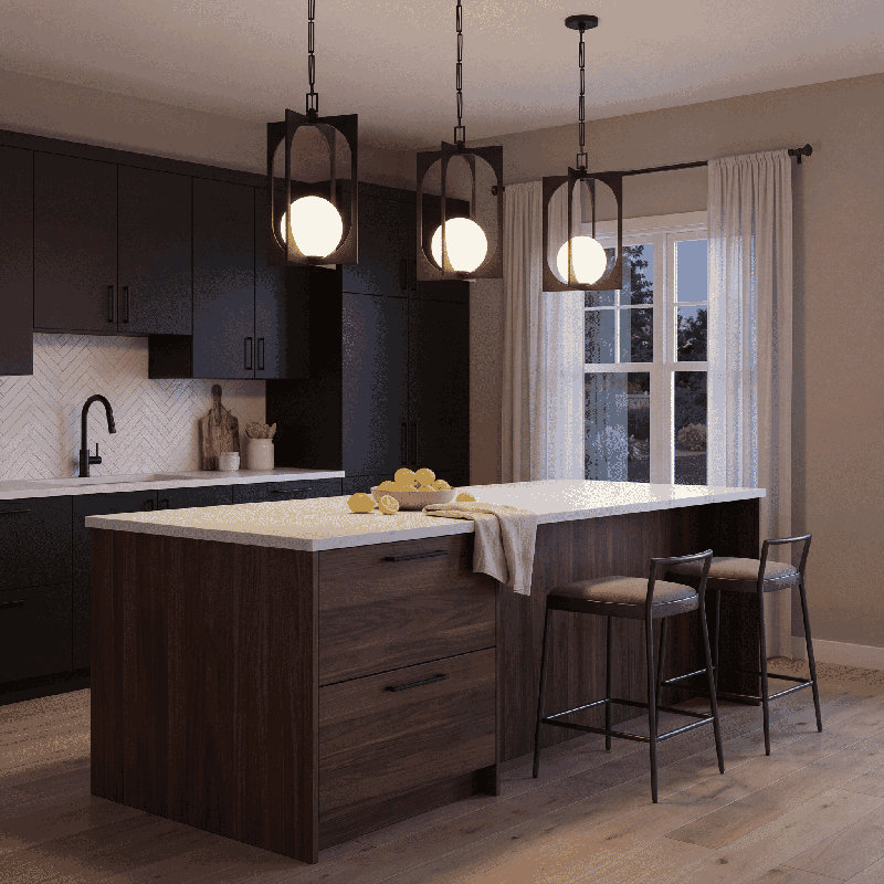 Harding 1-Light Pendant in Matte Black, Black