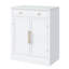 Garde-manger autoportant moderne, rangement pour nourriture buffet, armoire à café avec tiroir, 2 tablettes réglables et 2 tablettes de porte pour la salle à manger, cuisine, blanc