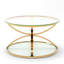 31.50'' Modern Rectangle Glass Coffee Table with Ring-Shaped Frames, Tempered Glass, Luxury Centre Table for Living Room, Bedroom and Office-1734802087-1734802086