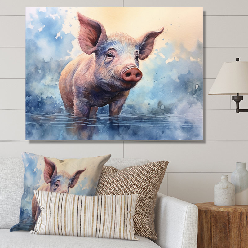 Sweet Piglette sur toile, 24" H x 32" W, Toile tendue