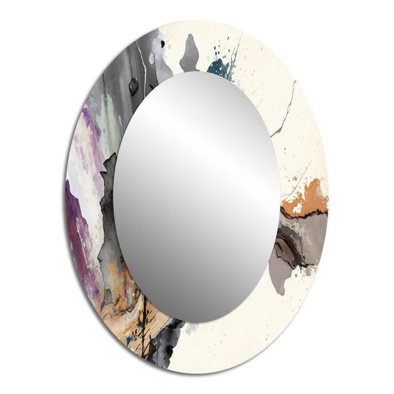 Jazz Rhythms In Shades Of Gray I - Black Oval Wall Mirror Decor, 40" x 30"
