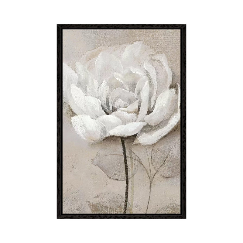 Soft White III - Painting on Canvas, Black Framed, 66.04 cm H x 45.72 cm W