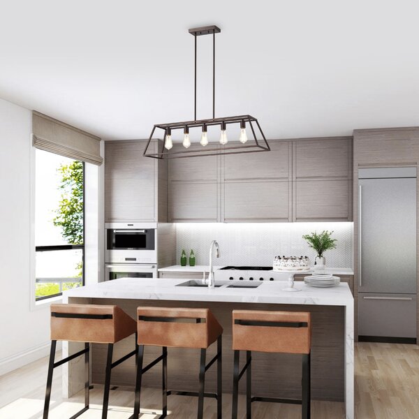 Gracie Oaks Hajra 5 - Light Kitchen Island Pendant & Reviews | Wayfair