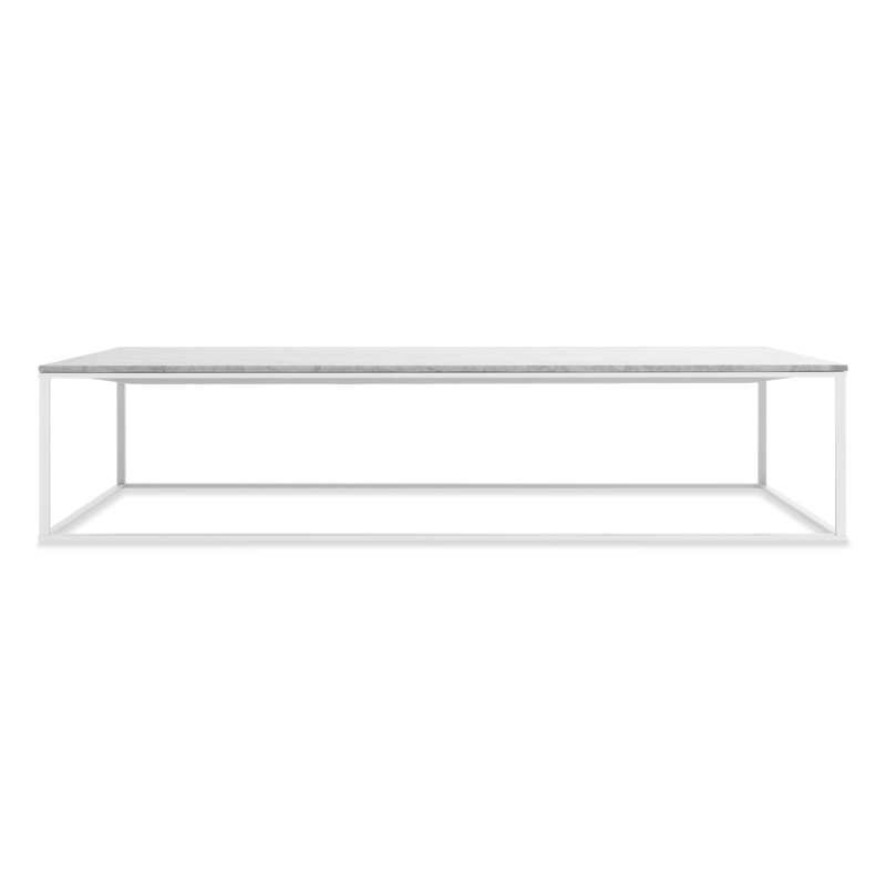 Grande table basse Minimalista, Blanc, H 13 po x l 60 po x P 29 po