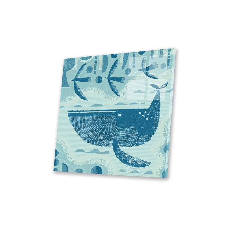 Baleine et oiseaux sur verre par Gareth Lucas