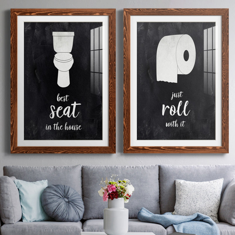 «Best Seat», ensemble de 2 reproductions d'art textuel, H 44 po x l 31 po, Toile encadrée, Érable