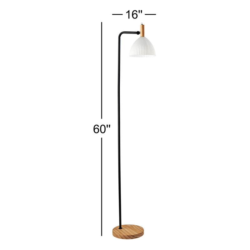 Lampe de travail sur pied 60 po noir / brun / blanc Gamora