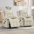 Fauteuil inclinable manuel de massage et de chaleur de 34,65 po de largeur avec deux porte-gobelets, poche latérale et télécommande (ensemble de 2)