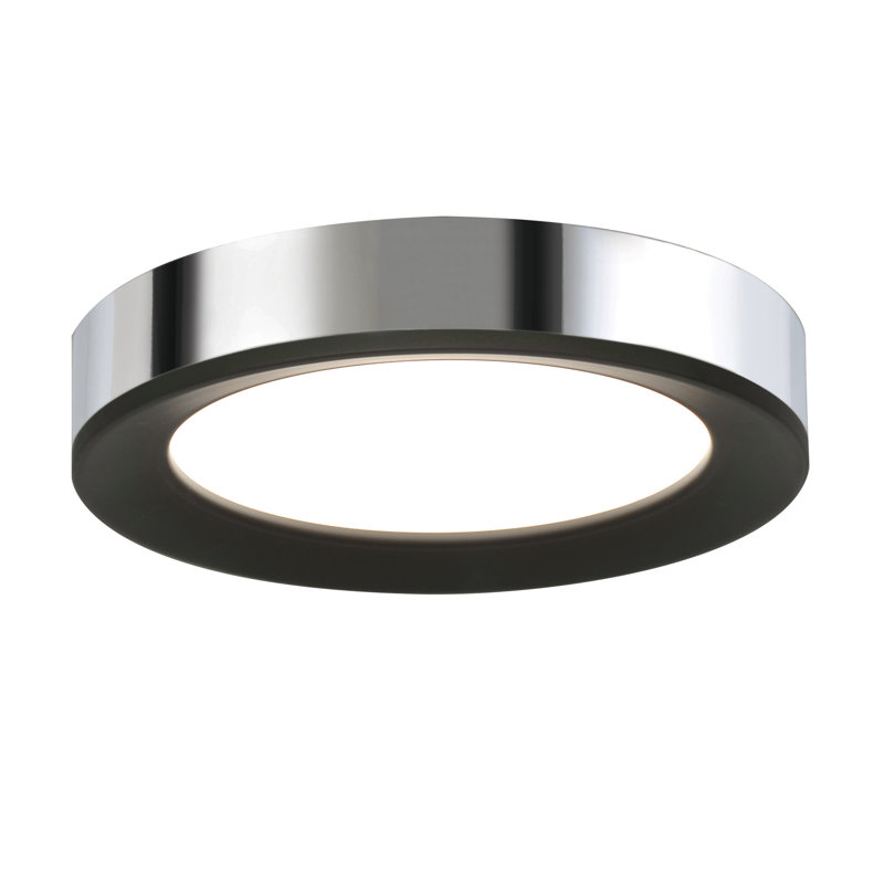 Plafonnier encastré circulaire simple 12 po Maupin, Chrome, H 2 po x l 16 po x P 16 po