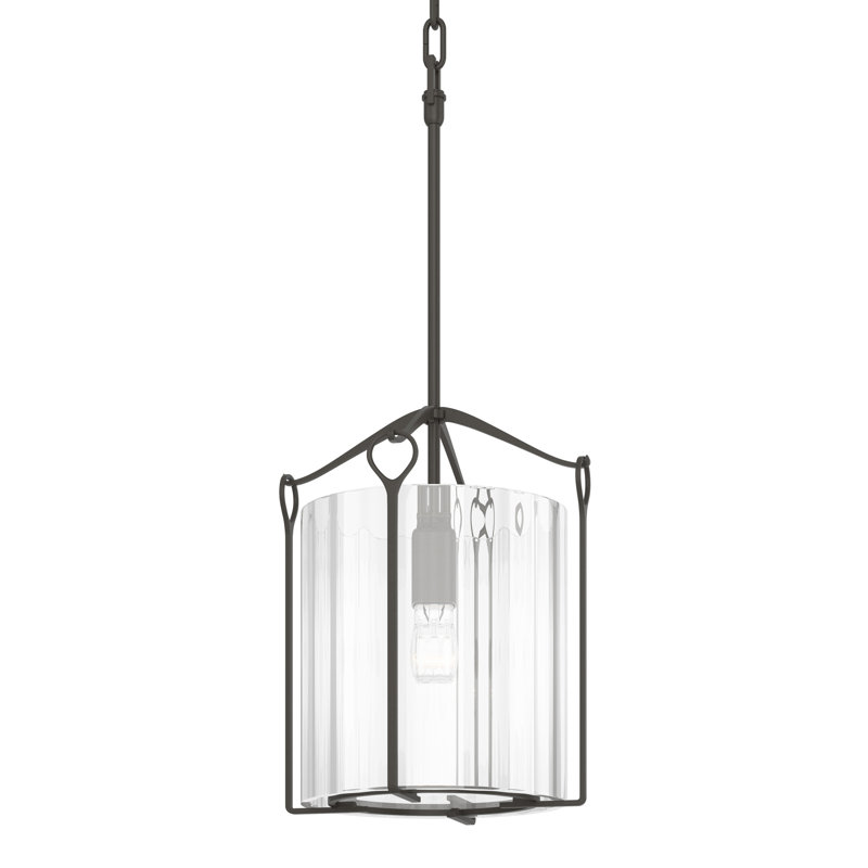 Bow 1 - Light Lantern Cylinder Pendant, Clear, Dark Smoke