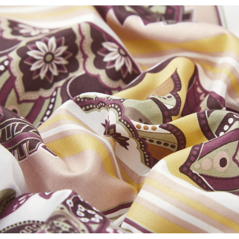 Oriental Kilim Microfiber Geometric Fitted Sheet, Queen Fitted Sheet with 2 Pillowcases