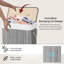Bamboo Laundry Basket With Lid, 56l Slim Laundry Hamper With Handles & Removeable Washable Lining, Easy Assemble Storage Bin 20x18x60 Cm--1713483849