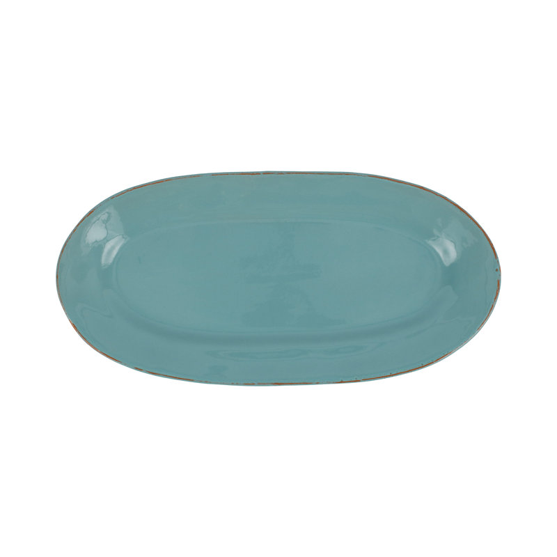 Cucina Fresca Terra Cotta Platter, Turquoise