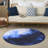 Zoomie Armita Machine Washable  5' x Round Blue Indoor Rug