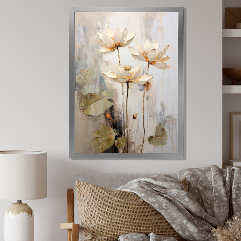 Rétro connexion de lotus I, Cadre photo argenté, H 20 po x l 12 po x P 1 po