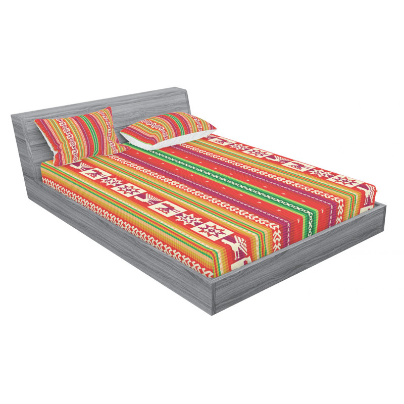 Microfiber Striped Sheet Set, Queen Sheet Set with Fitted Sheet, Striped 1