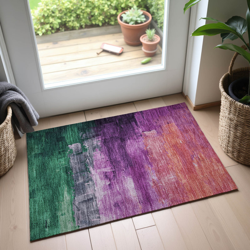 Premium Machine Washable Elize AMF1473 Abstract Rug, Rectangle 1'8" x 2'6"