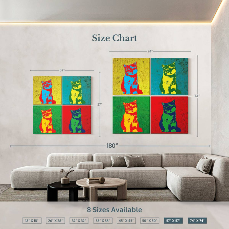 Chatons Brampt Pop Style, H 74 po x l 74 po