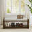 47" Accent Bench With Lower Shelf Shoe Rack, Padded Seating Bench For Living Room, Modern Compact Bed End Bench With Storage For Bedroom Seating, Removable Cushion, 47"W- Beige-1632718650