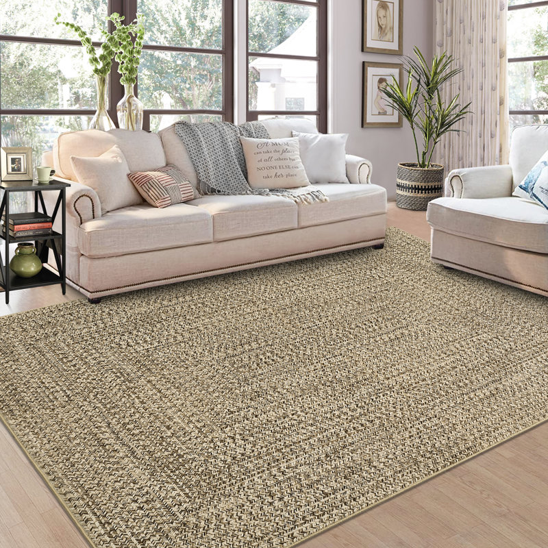 Abstract Washable Area Rug, Beige, Rectangle 160 x 230 cm