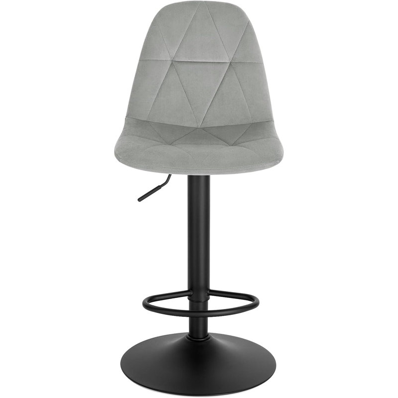 Marcien Swivel Upholstered Adjustable Height Counter Stool with Metal Frame, Light Grey
