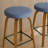 Swivel Bar Stools Set Of 2, Counter Height Backless 26″ Bar Stools, Fabric Upholstered Seat, Sturdy Wood Legs And Metal Footrest, Mid-Century Modern Island Stools For Home Bars, Restaurants, Blue-1864052585-1864052586-1864052590