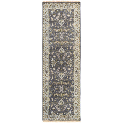 Zeus Wool Oriental Area Rug in Gray