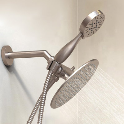 Dual Shower Head Combo, 8-Inch Rainfall & 3-Flow Handheld,2.5 GPM