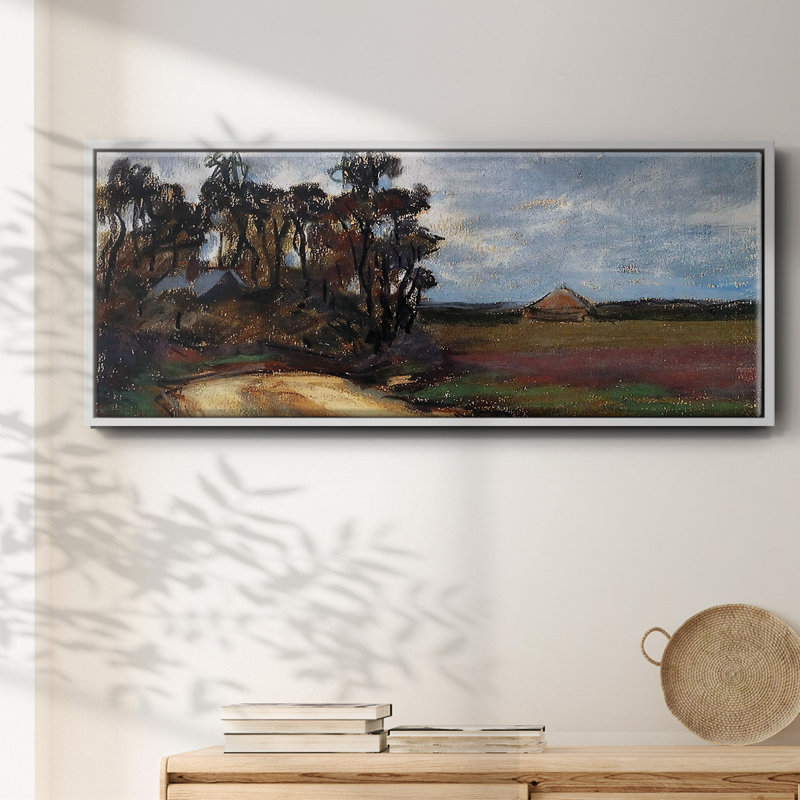 «The Road and the House», reproduction sur toile avec cadre flottant, H 20 po x l 50 po x P 1,5 po, Blanc