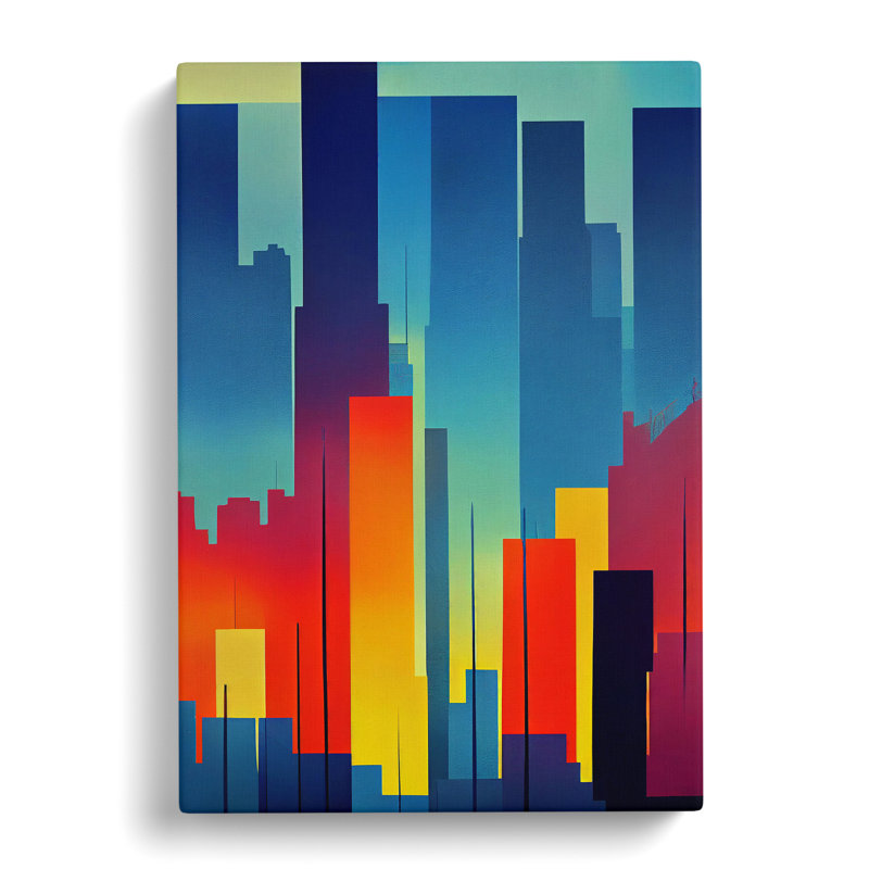 Irresistible City Skyline Abstract - Wrapped Canvas Print, 50cm H x 35cm W x 3cm D
