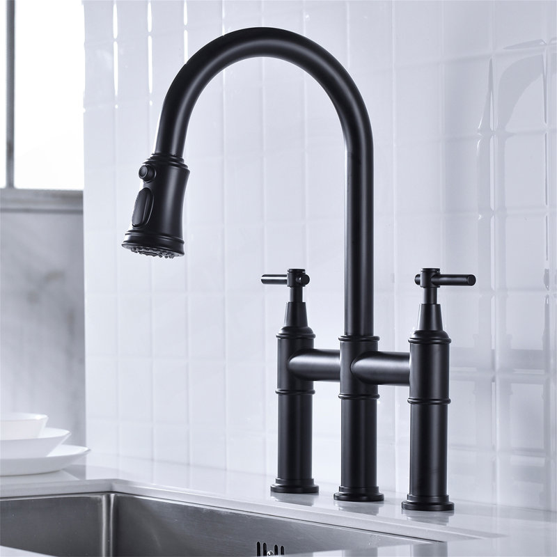 Robinet de cuisine Bridge avec douchette extractible