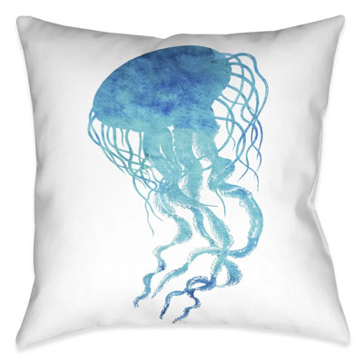 Colgate Watercolor Jellyfish Indoor Decorative Throw Pillow