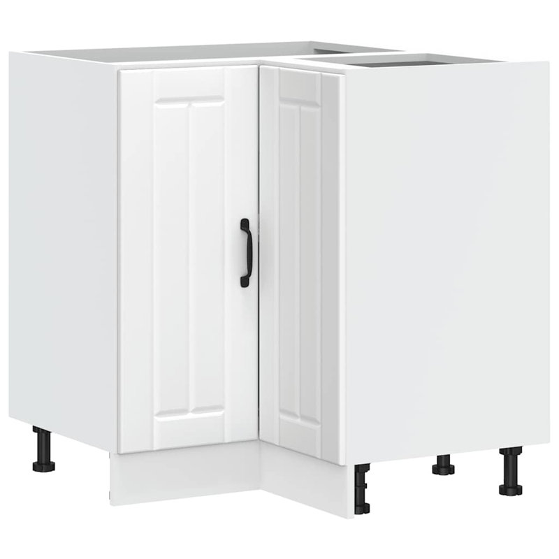 Kitchen Corner Base Cabinet Lucca High Gloss Engineered Wood, White