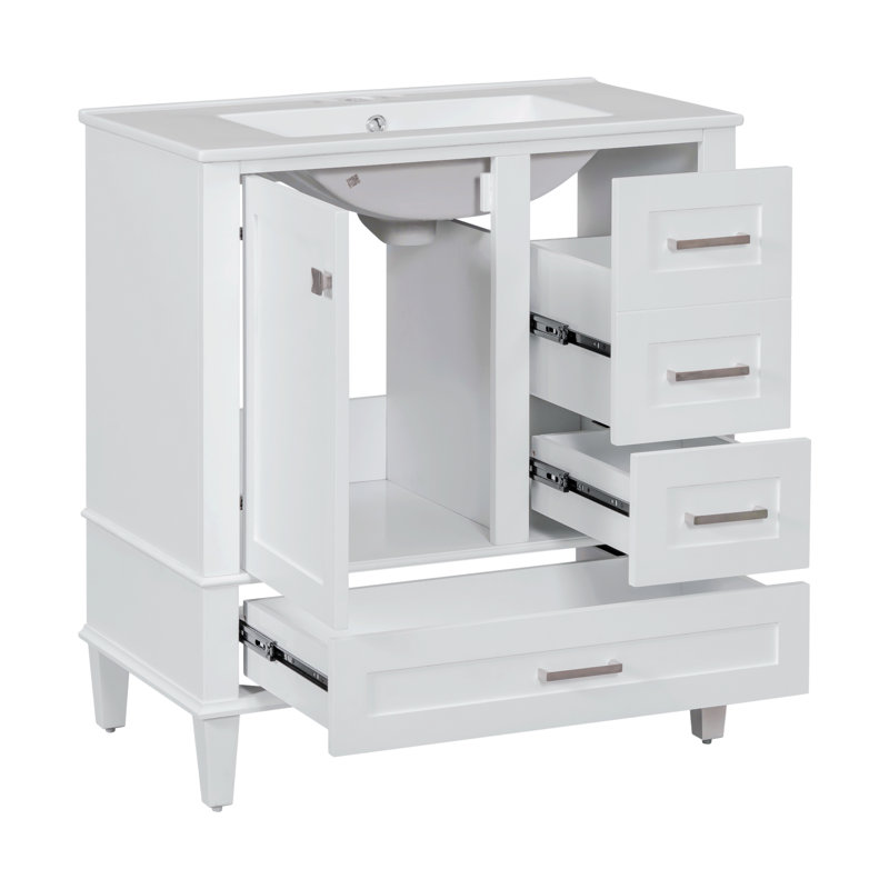 Susse 18.3'' Single Bathroom Vanity with Top, White