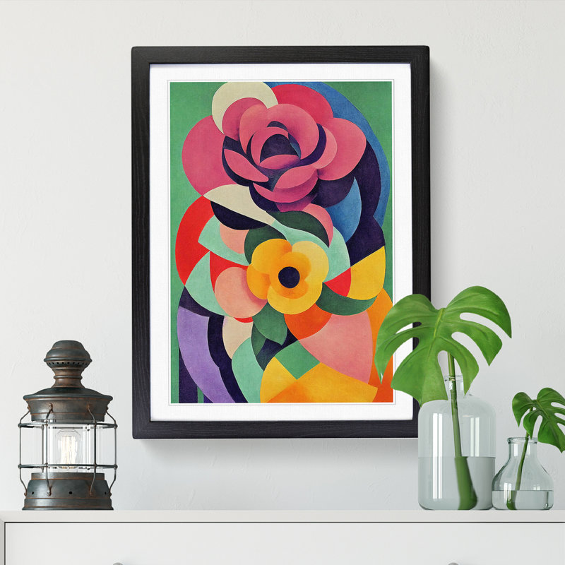Kinde Rose Flower Abstract Vol.3 1 Piece Wall Art, 64cm H x 46cm W x 2cm D, Black