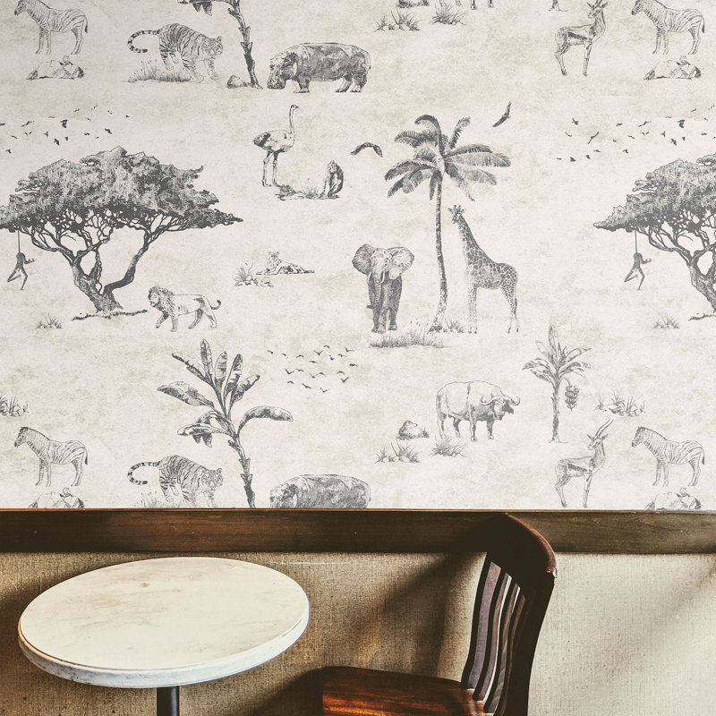 Grey Savanna Landscape Wallpaper White