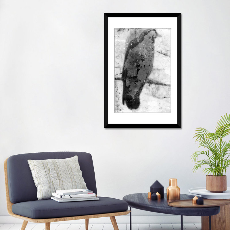 « b&w flight ix », reproduction sur toile, H 32 po x l 24 po x P 1 po, Papier d'art encadré noir, Blanc