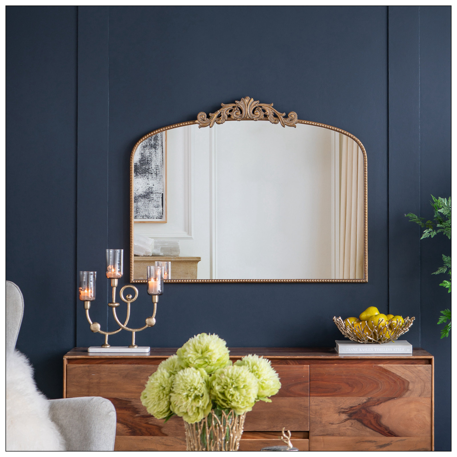 Emmeline Full-Length Mirror, Gold, 31" x 40"