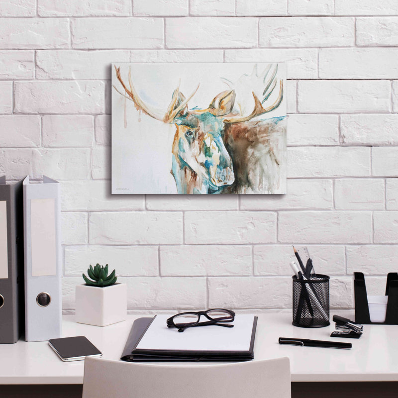 «Water Moose» par Kamdon Kreations, estampe numérique sur toile, H 12 po x l 12 po x P 0,75 po