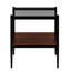 2 Living Room End Tables - Grey Tempered Glass And Robust Construction 2Pcs Contemporary With Shelving For-2094822602-2094822596