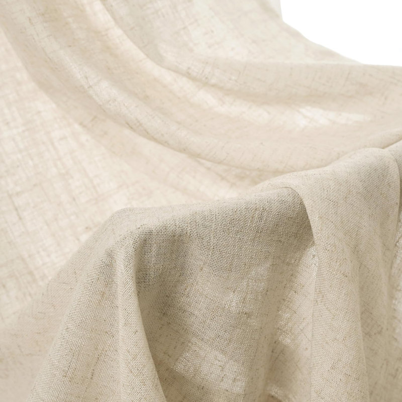 Paire de rideaux semi-transparents avec passe-tringle Janie, Lin clair, L 52 po x L 96 po