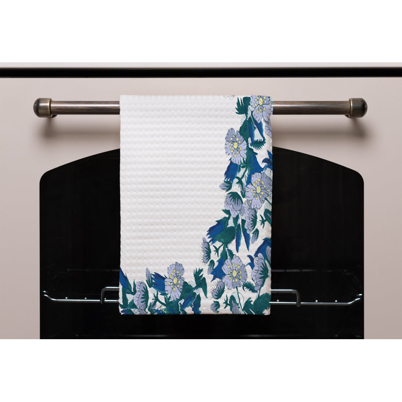 Cotton Floral Waffle Kitchen Towel