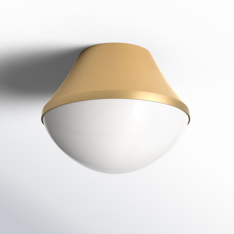 Carsyn Glass Flush Mount, Lacquered Brass