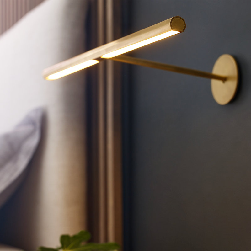 Plural Dimmable LED Wall Mounted Picture Light, Natural Brass