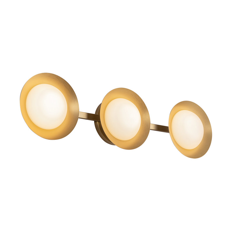 Cleo 23-In Vanity Light, Gold, White/Brushed Gold